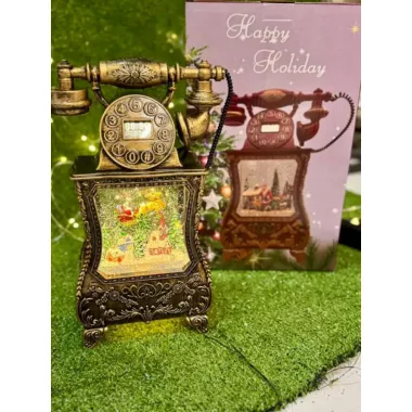 Новорічний ліхтар з Санта-Клауса у формі старовинного телефону 814