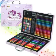 Набор для рисования в кейсе 128 предметов Розовый