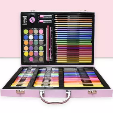 Набор для рисования в кейсе 128 предметов Розовый