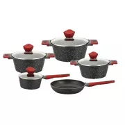 Набор кастрюль BN-338 9 предметов, ковшик 1,4 л; 2,4л; 4л; 6,3л; сковорода 24см