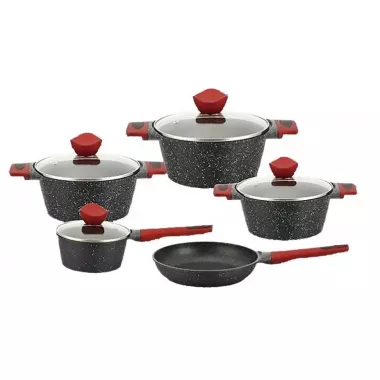 Набор кастрюль BN-338 9 предметов, ковшик 1,4 л; 2,4л; 4л; 6,3л; сковорода 24см Набор кастрюль BN-338 9 предметов, ковшик 1,4 л; 2,4л; 4л; 6,3л; сковорода 24см