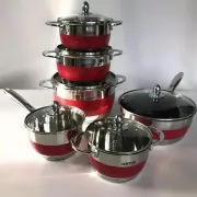 Набор посуды Benson из нержавеющей стали 12 предметов (BN-294)