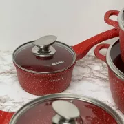 Набор посуды с гранитным антипригарным покрытием BellMax BM-305 из 10 предметов красный