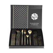 Набор столовых приборов Kitchen Ware 24 шт из нержавеющей стали на 6 персон Gold