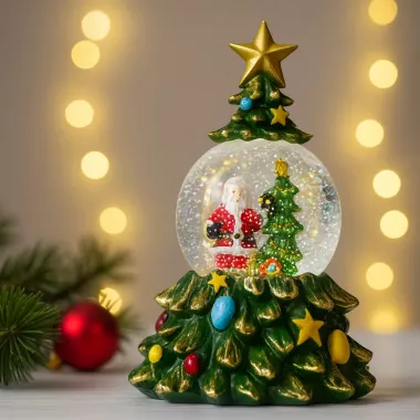 Музичний сніговий шар-нічник Ялинка 15*15*23см LED, 5 Мелодій (XHF-8001) Музичний сніговий шар-нічник Ялинка 15*15*23см LED, 5 Мелодій (XHF-8001)