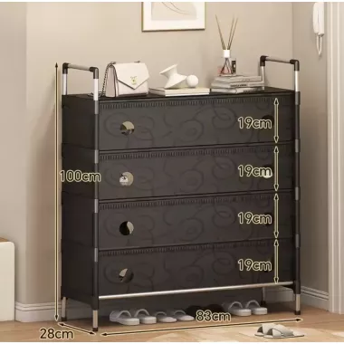 Полка для обуви SKLM-31-LT6205 черная 4 полки Полка для обуви SKLM-31-LT6205 черная 4 полки