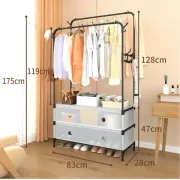 Вішалка підлогова-стелаж для одягу з ящиками зберігання 128*83*48*28 см
