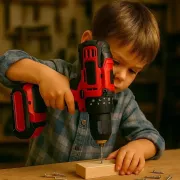 Аккумуляторный шуруповерт с набором инструментов и 2 акб li-ion 1.3ah, 24ВТ red