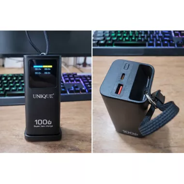 Портативная батарея UNIQUE 60000mah Power Bank быстрая зарядка LED-дисплей