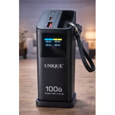 Портативная батарея UNIQUE 60000mah Power Bank быстрая зарядка LED-дисплей