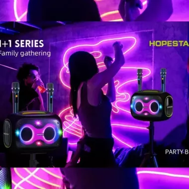 Беспроводная Bluetooth колонка HOPESTAR PARTYBOX, 120 ВТ с двумя микрофонами