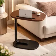 Прикроватный столик с деревянной столешницей и подставкой под планшет 28×45×60 см