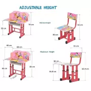 Детская парта регулируемая с принцессами / Письменный стол и стул с регулируемой высотой