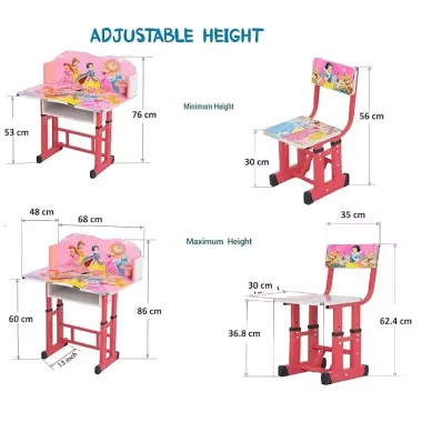 Детская парта регулируемая с принцессами / Письменный стол и стул с регулируемой высотой Детская парта регулируемая с принцессами / Письменный стол и стул с регулируемой высотой