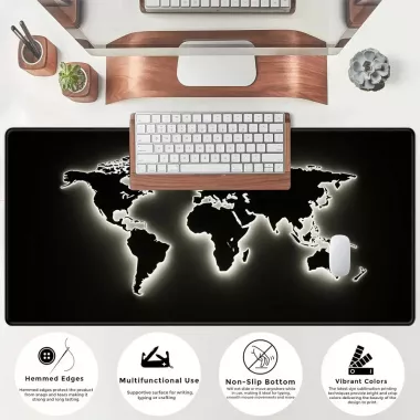 Игровой коврик для мыши Светящаяся Карта Мира HP227 Игровой коврик для мыши Светящаяся Карта Мира HP227