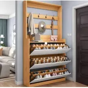 Вешалка с полкой для обуви STL-MD 75 / Полка для обуви в прихожую (Г24/Ш80/В220)