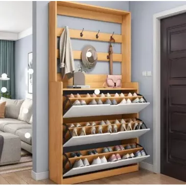 Вешалка с полкой для обуви STL-MD 75 / Полка для обуви в прихожую (Г24/Ш80/В220)