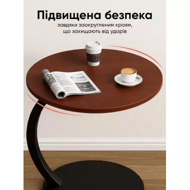 Прикроватный кофейный столик DASH-64224 45х30х60 см Темное-Дерево