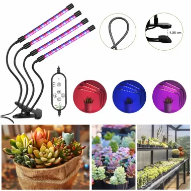 Светодиодная фитолампа Grow Light для выращивания растений, рассады Полный спектр 4 головы Светодиодная фитолампа Grow Light для выращивания растений, рассады Полный спектр 4 головы