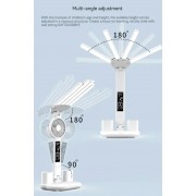 Акумуляторна LED лампа / Настільна лампа 3в1 з акумулятором 3200мАч та USB-дисплеєм / Акумуляторна LED лампа-органайзер з вентилятором та годинником