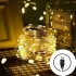 Новогодние гирлянды. Медная проволочная лампа 100LED 10м,  Теплый
