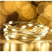 Новогодние гирлянды. Медная проволочная лампа 100LED 10м, Теплый