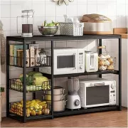 Трехъярусная кухонная полка - органайзер / Полка-стеллаж XS-W56B 100х30х80см