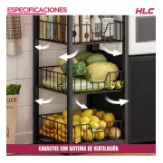 Трехъярусная кухонная полка - органайзер / Полка-стеллаж XS-W56B 100х30х80см