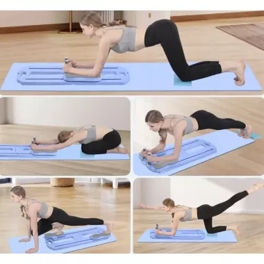 Тренажер напольныйдля пилатеса MM3000 для пресса и ног, с резинками Синий Тренажер напольныйдля пилатеса MM3000 для пресса и ног, с резинками Синий