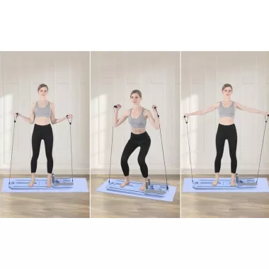 Тренажер напольныйдля пилатеса MM3000 для пресса и ног, с резинками Синий Тренажер напольныйдля пилатеса MM3000 для пресса и ног, с резинками Синий