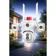 Видеокамера 4G IP66 4G 12mp (JE-190-2) 4 экранные 360-градусные камеры IP-камера четыре объектива Белая