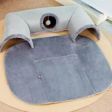 Игровой туннельный коврик Интерактивная игрушка игровой домик 2 в 1 Cat Bed Игровой туннельный коврик Интерактивная игрушка игровой домик 2 в 1 Cat Bed