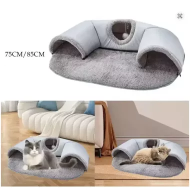 Игровой туннельный коврик Интерактивная игрушка игровой домик 2 в 1 Cat Bed Игровой туннельный коврик Интерактивная игрушка игровой домик 2 в 1 Cat Bed