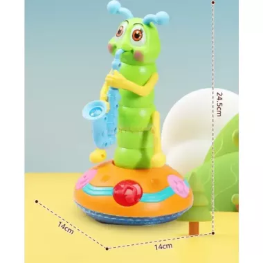 Дитяча музична іграшка Гусениця-саксофоніст 25 см, на батарейках, Music Twisted Worm