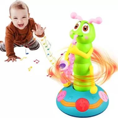 Дитяча музична іграшка Гусениця-саксофоніст 25 см, на батарейках, Music Twisted Worm