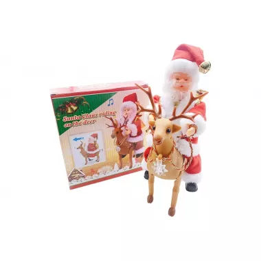 Игрушка Санта-Клаус верхом на олене /новогодняя игрушка