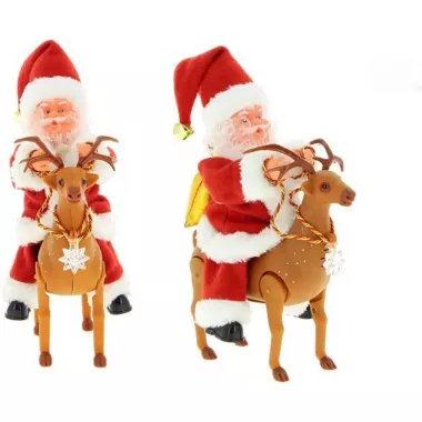 Игрушка Санта-Клаус верхом на олене /новогодняя игрушка