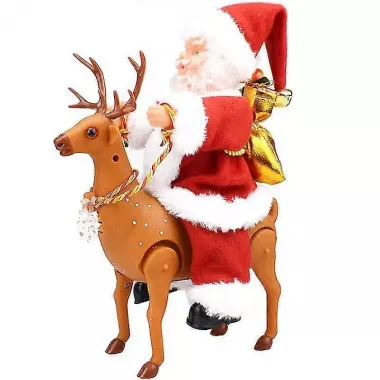 Игрушка Санта-Клаус верхом на олене /новогодняя игрушка