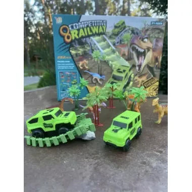 Гибкий автомобильный трек с динозаврами Dinosaur 192