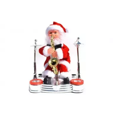 Інтерактивна іграшка Санта-Клаус із саксофоном та барабанами