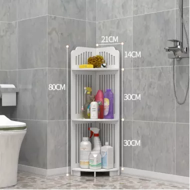 Декоративна кутова полиця на три яруси для ванної