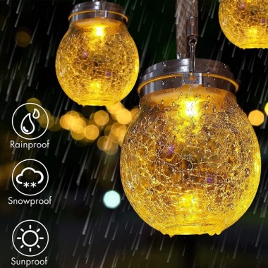 Декоративна кришталева скляна LED куля для тераси / Садовий ліхтар на сонячній батареї garden light jar Декоративна кришталева скляна LED куля для тераси / Садовий ліхтар на сонячній батареї garden light jar