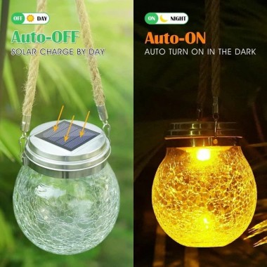 Декоративна кришталева скляна LED куля для тераси / Садовий ліхтар на сонячній батареї garden light jar Декоративна кришталева скляна LED куля для тераси / Садовий ліхтар на сонячній батареї garden light jar