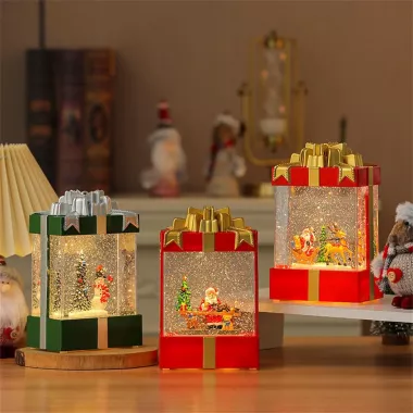 Декоративний світильник з ефектом снігопаду, підсвічуванням та музикою, Сніговик 803