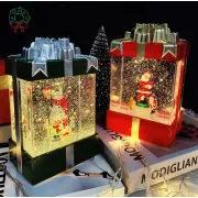 Декоративний світильник з ефектом снігопаду, підсвічуванням та музикою, Сніговик 803