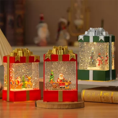 Декоративний світильник з ефектом снігопаду, підсвічуванням та музикою, Сніговик 803