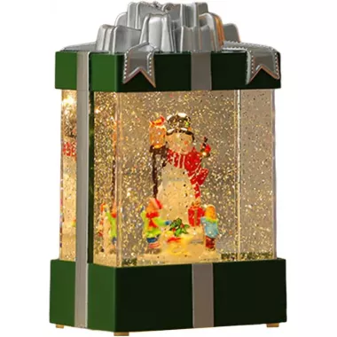 Декоративний світильник з ефектом снігопаду, підсвічуванням та музикою, Сніговик 803