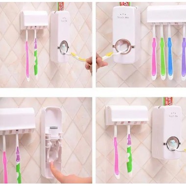 Держатель-диспенсер для зубной пасты и щеток Toothbrush sterilizer автоматический