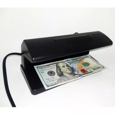 Детектор валют UKC настольный переносной ультрафиолетовый лампа для проверки денег от сети 220V Black