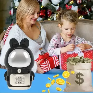 Детская электронная Копилка Сейф Космонавт с кодовым замком Little Space Rabbit Piggy Bank